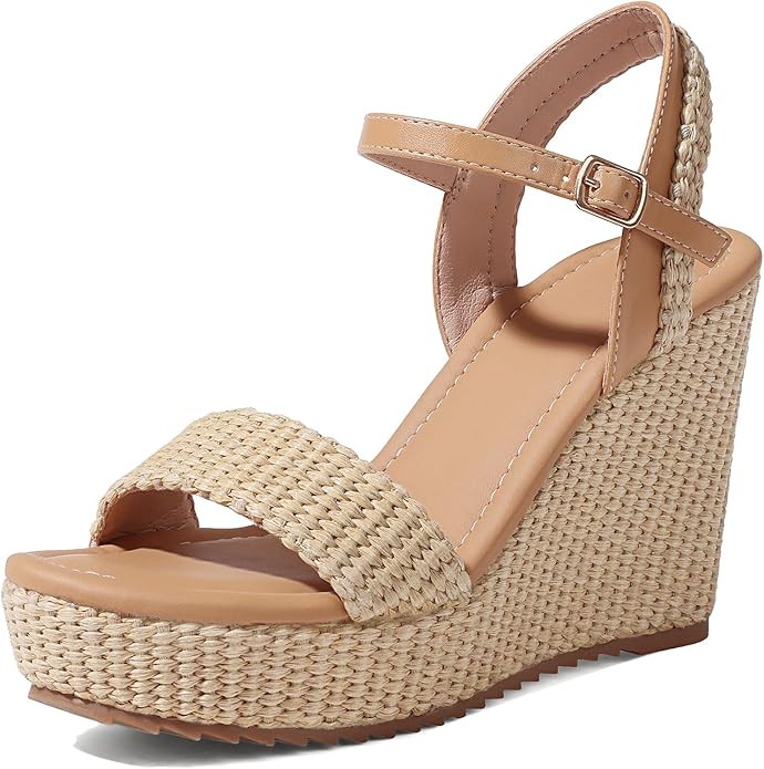 mikarka Wedges Heels for Women: Comfortable Womens Wedge Sandals - Open Toe Vacation Beach Summer... | Amazon (US)