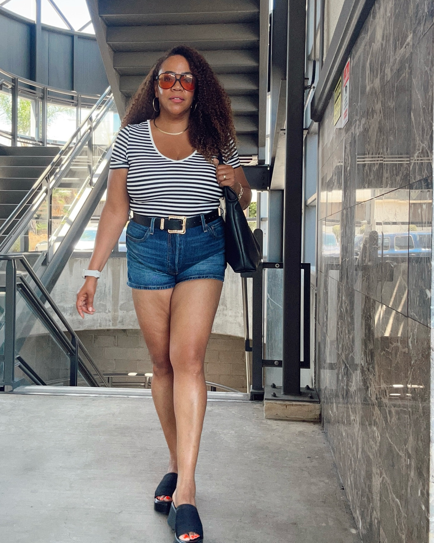 Can’t go wrong with a striped top 🫶🏾! Size large shorts size 33.

#LTKMidsize #LTKOver40 #LTKootd
