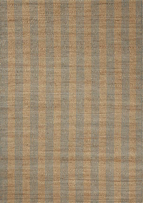 Judy JUD-04 Natural/Sky Jute/Cotton Handwoven Striped Area Rug | Rugs Direct