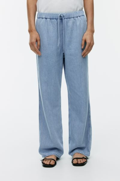 Drawstring Denim Trousers | H&M (UK, MY, IN, SG, PH, TW, HK)