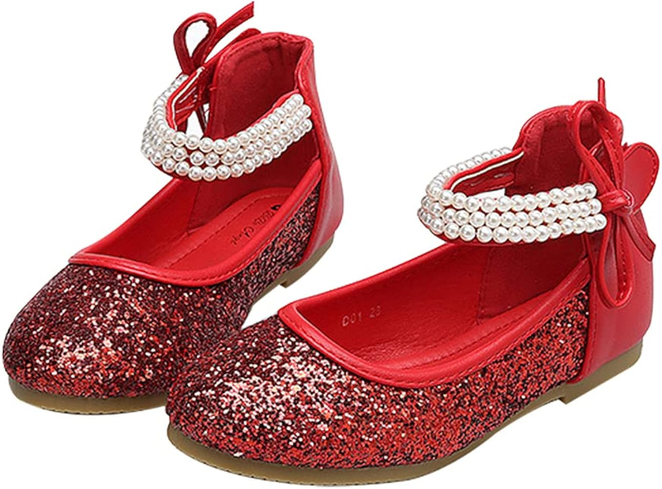 YIBLBOX Glitter Bow Kids Children Girls Ballet Flats Princess Bridesmaid Wedding Party School Sho... | Amazon (US)