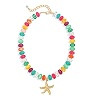WOWORAMA Summer Beach Necklace for Women Colorful Chunky Beaded Necklaces with Sun Fish Shell Sta... | Amazon (US)