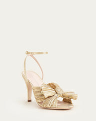 Zinnia Bow Ankle Strap Heel Gold | Loeffler Randall