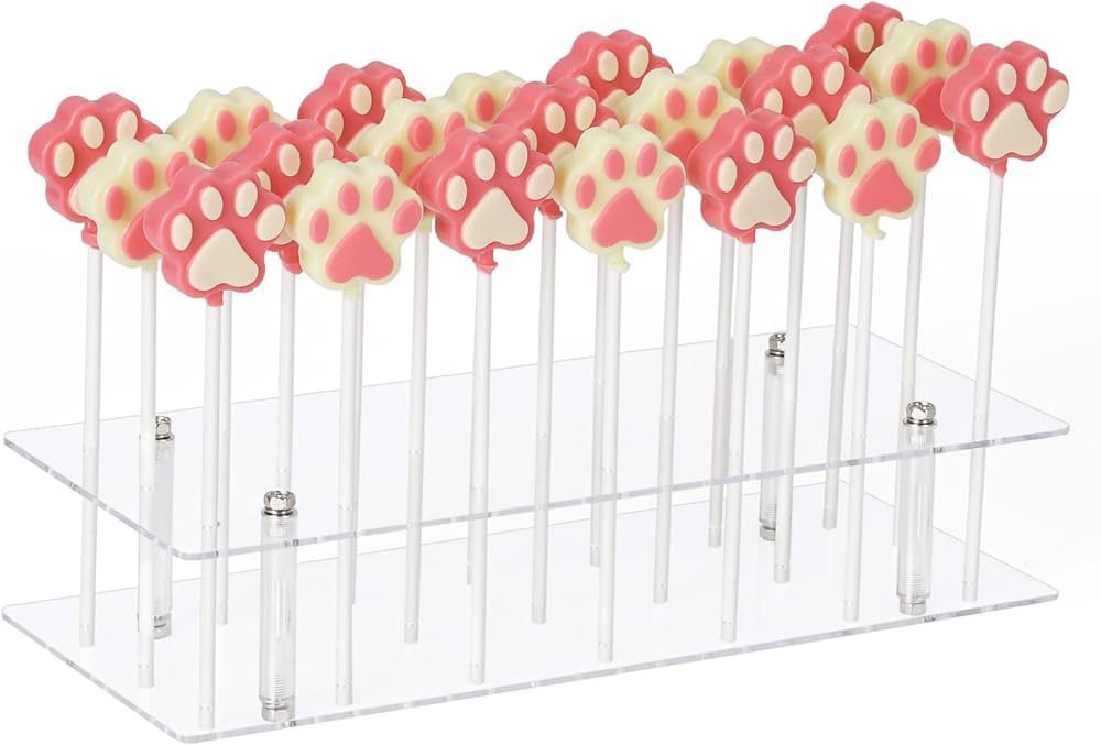 Cake Pop Stand, 21 Holes Lollipop Display Stand, Acrylic Clear Cake Pop Display Holder, Cakepopsi... | Amazon (US)