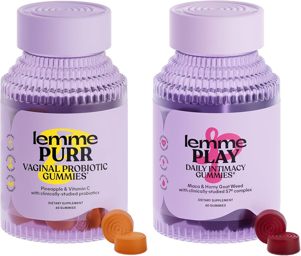 Lemme Purr & Play Bundle - Daily Intimacy Gummies and Vaginal Probiotic Gummies for Women (60ct E... | Amazon (US)