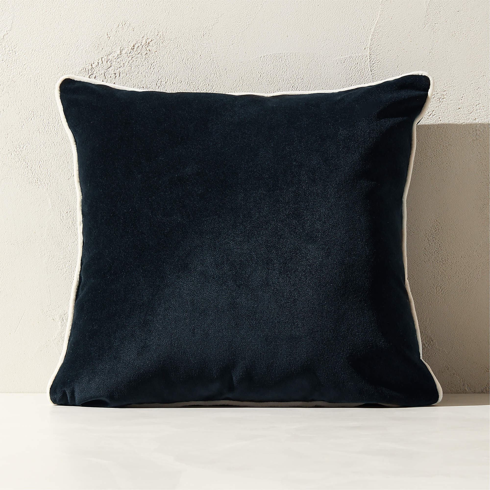 Bronte Black Velvet Outdoor Throw Pillow 20"x20" + Reviews | CB2 | CB2