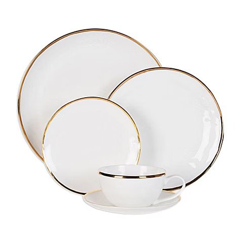 Olivia & Oliver Harper Organic Shape Gold Dinnerware Collection | Bed Bath & Beyond