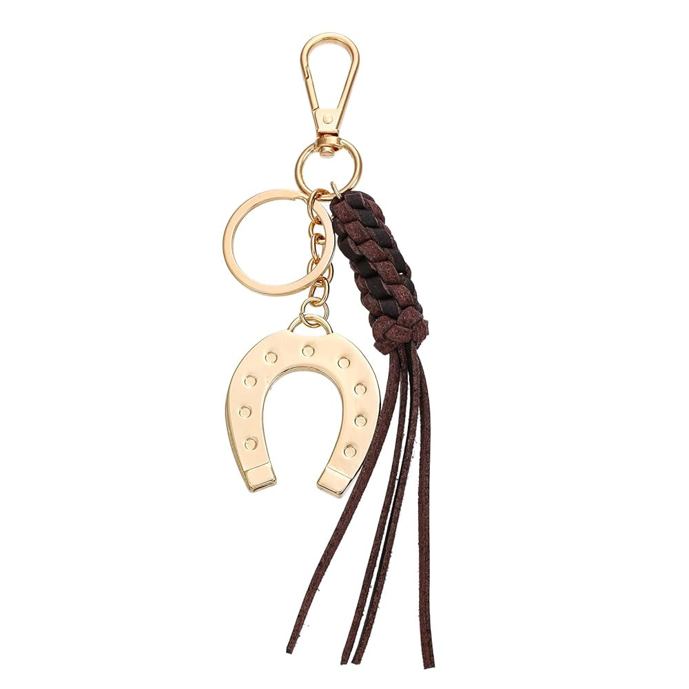 Horseshoe Keychain Western Cowgirl Lucky Keyring with handmade knot tassel for Keys Bags Accessor... | Amazon (US)