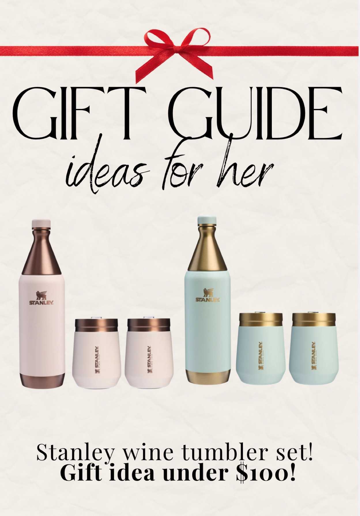 Gift guide for her! Wine tumbler Stanley set 🤍

#LTKHome #LTKGiftGuide #LTKFindsUnder50