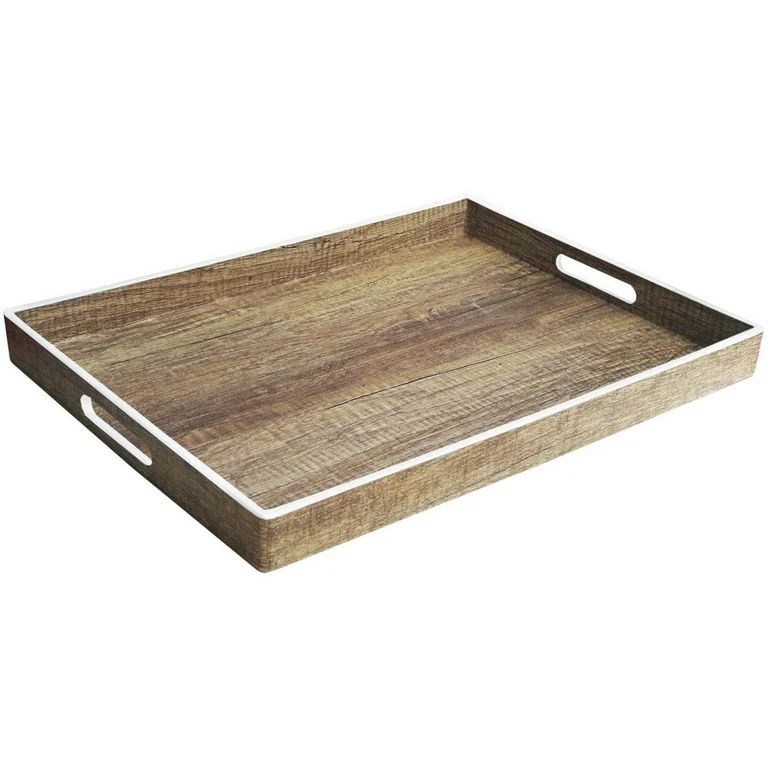 Poplar Finish Tray with White Rim, 14" x 19" - Walmart.com | Walmart (US)