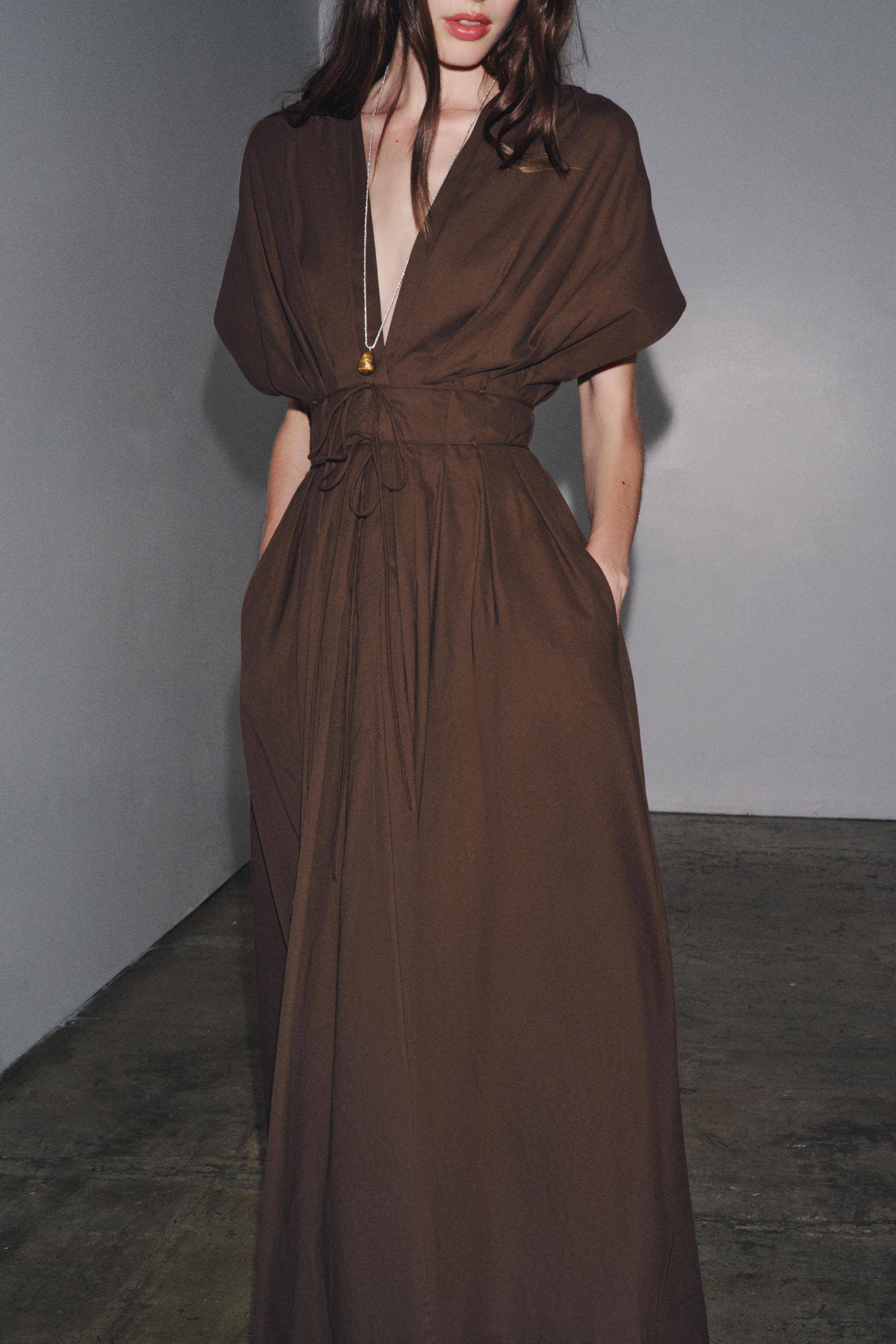 ZW COLLECTION PLEATED MIDI DRESS | Zara US