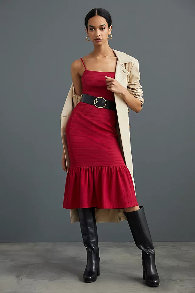 Square Neck Slim Midi Dress | Anthropologie (US)