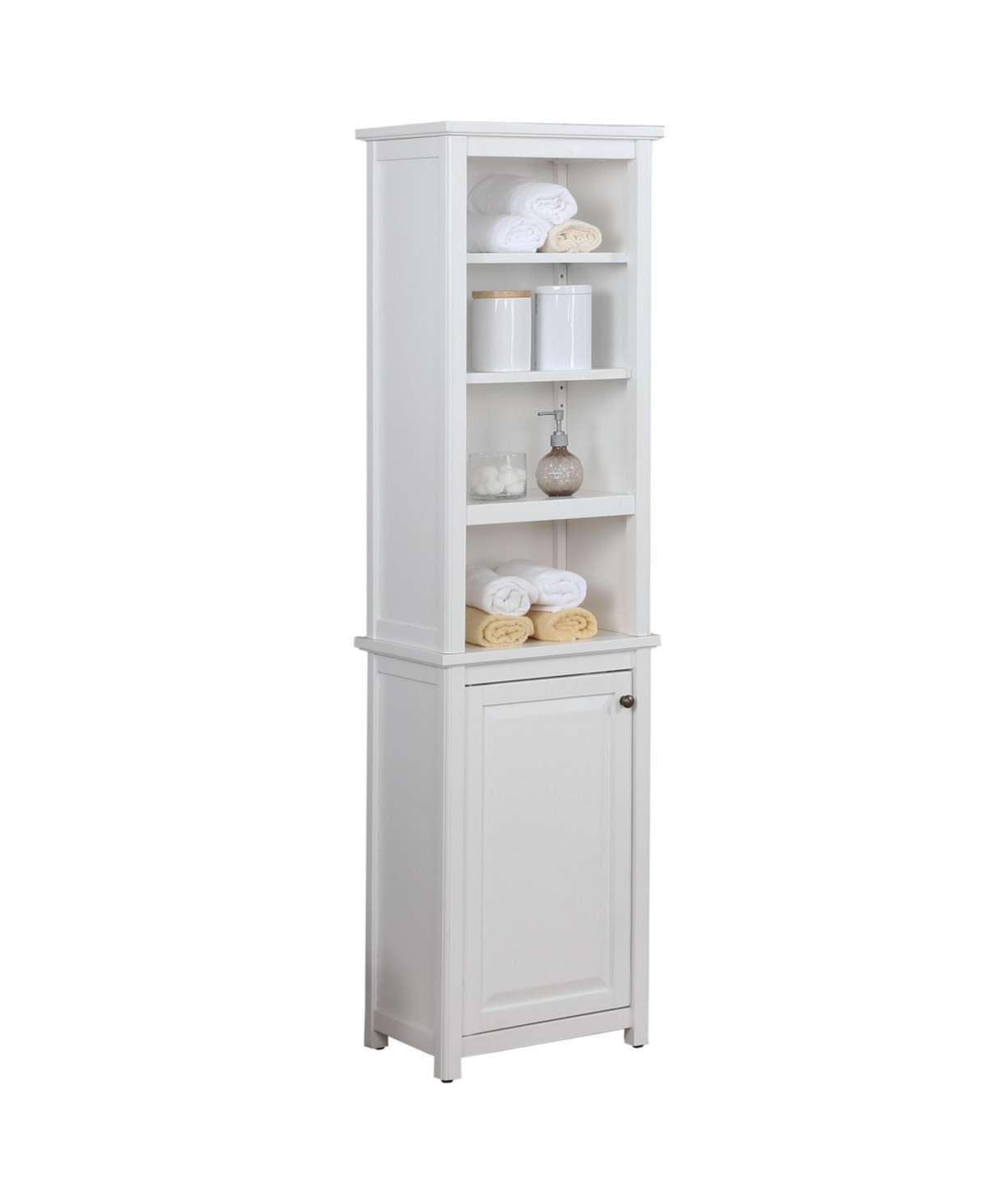 Alaterre Dorset Bathroom Storage Tower with Open Upper Shelves and Lower Cabinet | Macys (US)