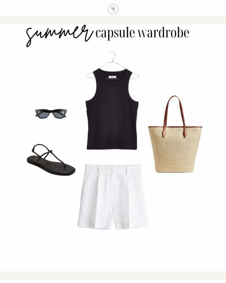 Ways to style white trouser shorts from the 2024 summer capsule wardrobe. See the rest of the capsule on organize-Nashville.com.

Trouser shorts outfit, linen shorts for summer, white shorts, straw bag #summercapsule #shortsoutfit 

#LTKSeasonal