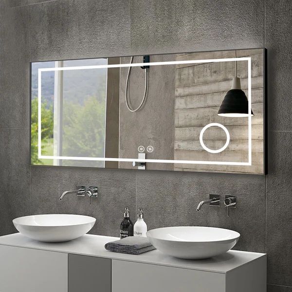 Herluf Rectangle LED Wall Mirror | Wayfair North America