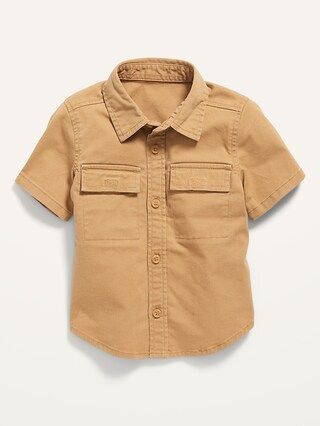 Twill Workwear Short-Sleeve Shirt for Toddler Boys | Old Navy (US)