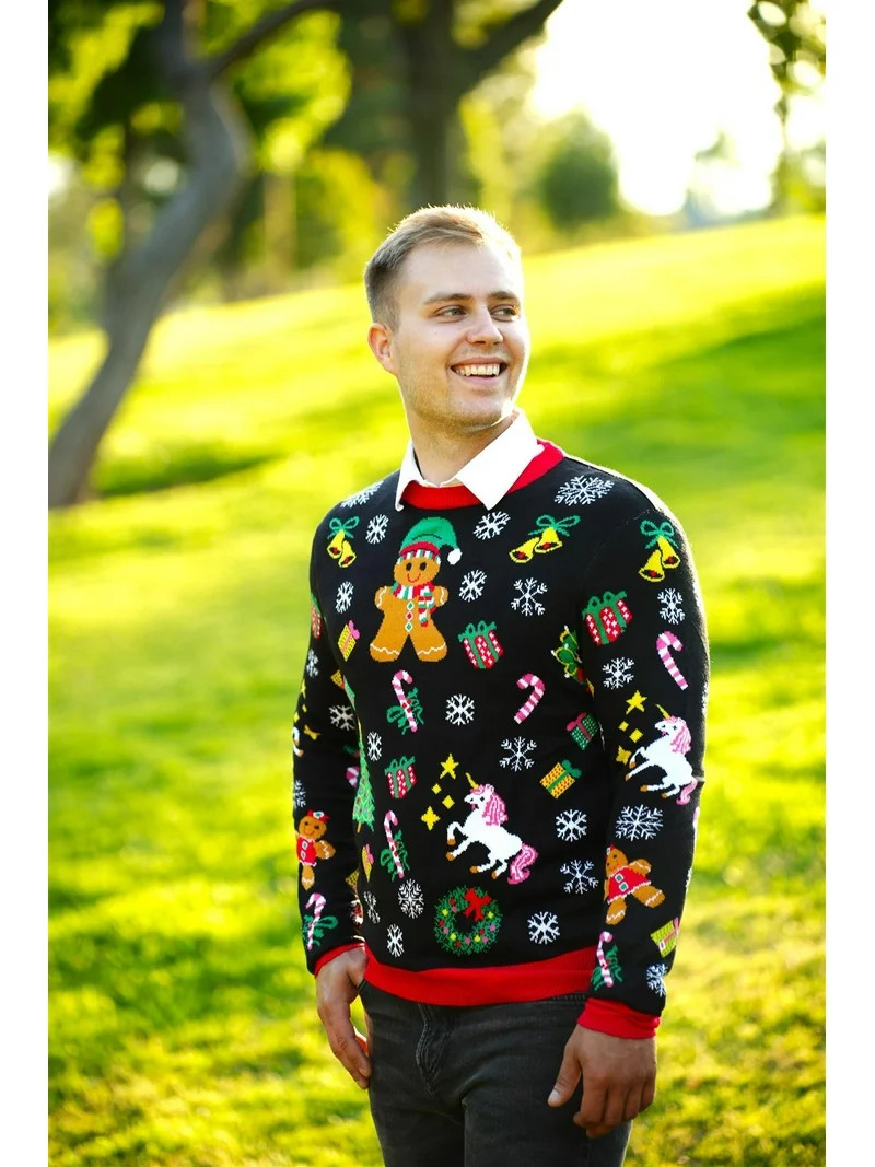 Socal Look Women's Ugly Christmas Sweater, Long Sleeve Crew Neck Acrylic Pullover, S | Walmart (US)