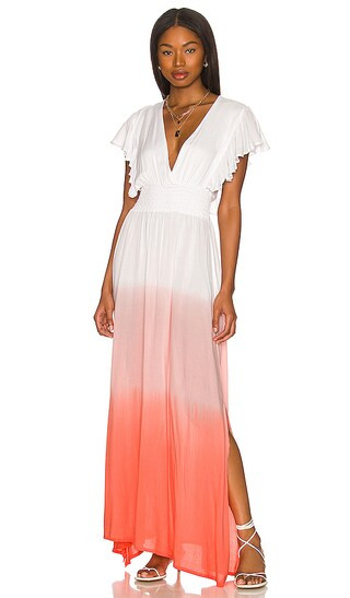 Dahlia Maxi Dress in White Coral Ombre | Revolve Clothing (Global)