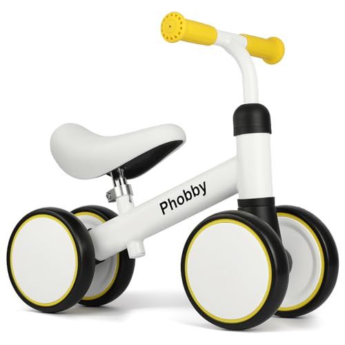 Phobby Baby Balance Bike for 1 2 3 Years Old Boys Girls, 4 Wheels Toddler Bike with Adjustable Seat, 12-36 Months Kids First Birthday Toy Gift | Amazon (US)
