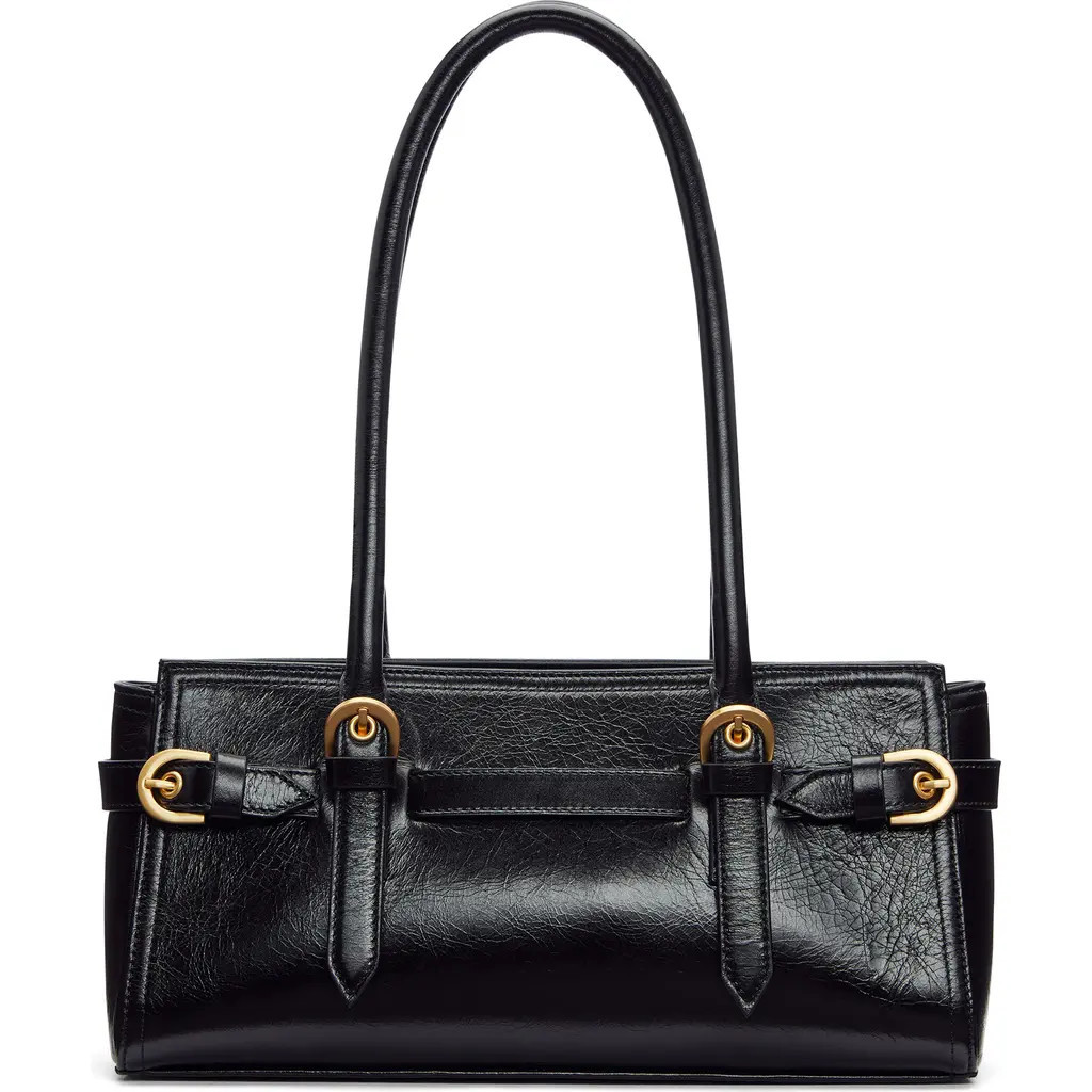Reformation Dominique Leather Shoulder Bag in Black Leather at Nordstrom | Nordstrom