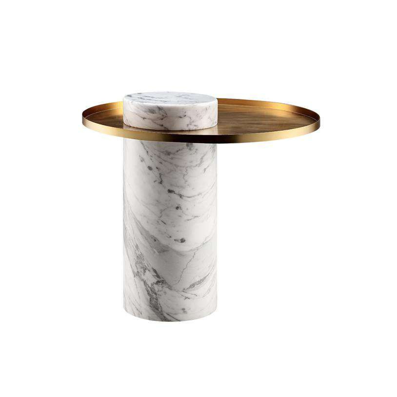 Modern Carrara Marble Hula Side Table | France and Son