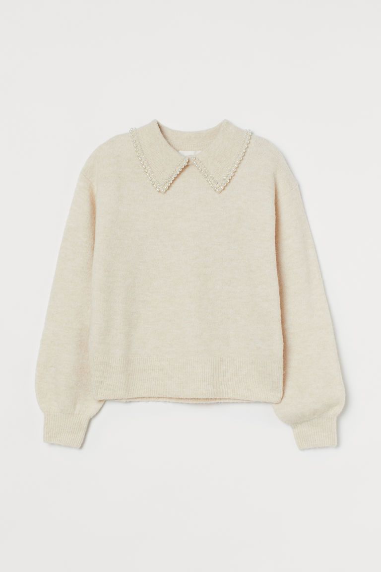 H & M - Collared Sweater - White | H&M (US + CA)