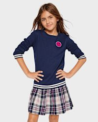 Girls Happy Face Sweatshirt Dress - tidal | The Children's Place