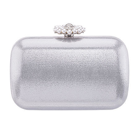 N By Nina Pearl Flower Minaudiere Evening Bag, One Size, Silver | JCPenney