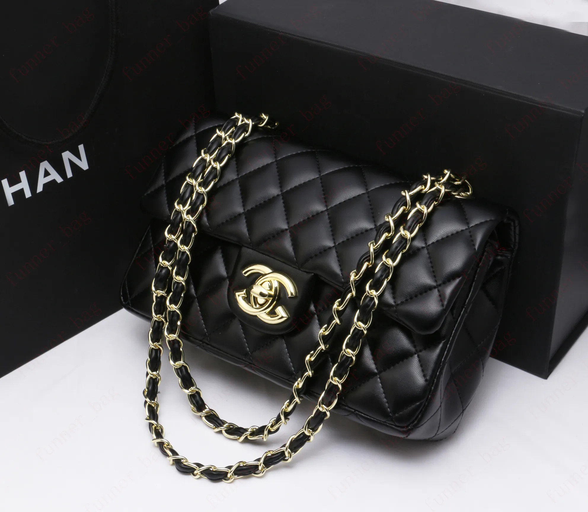 Designer Bags Shoulder Chain Clutch Flap Tote Bag Wallet Check Purse Double Letter Solid Hasp Wai... | DHGate