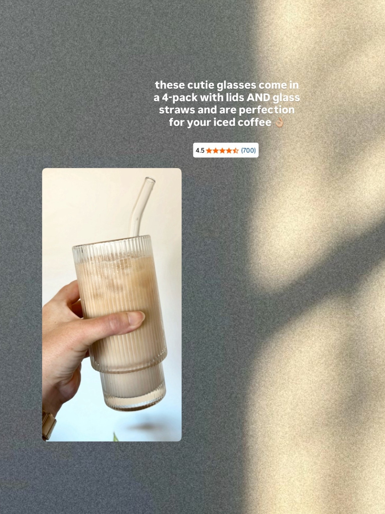 Amazon gift idea for the iced coffee drinker. 

4 pack of ribbed glasses with matching bamboo lids and glass straws. Love these! 🧋



#LTKCyberWeek #LTKGiftGuide #LTKHome