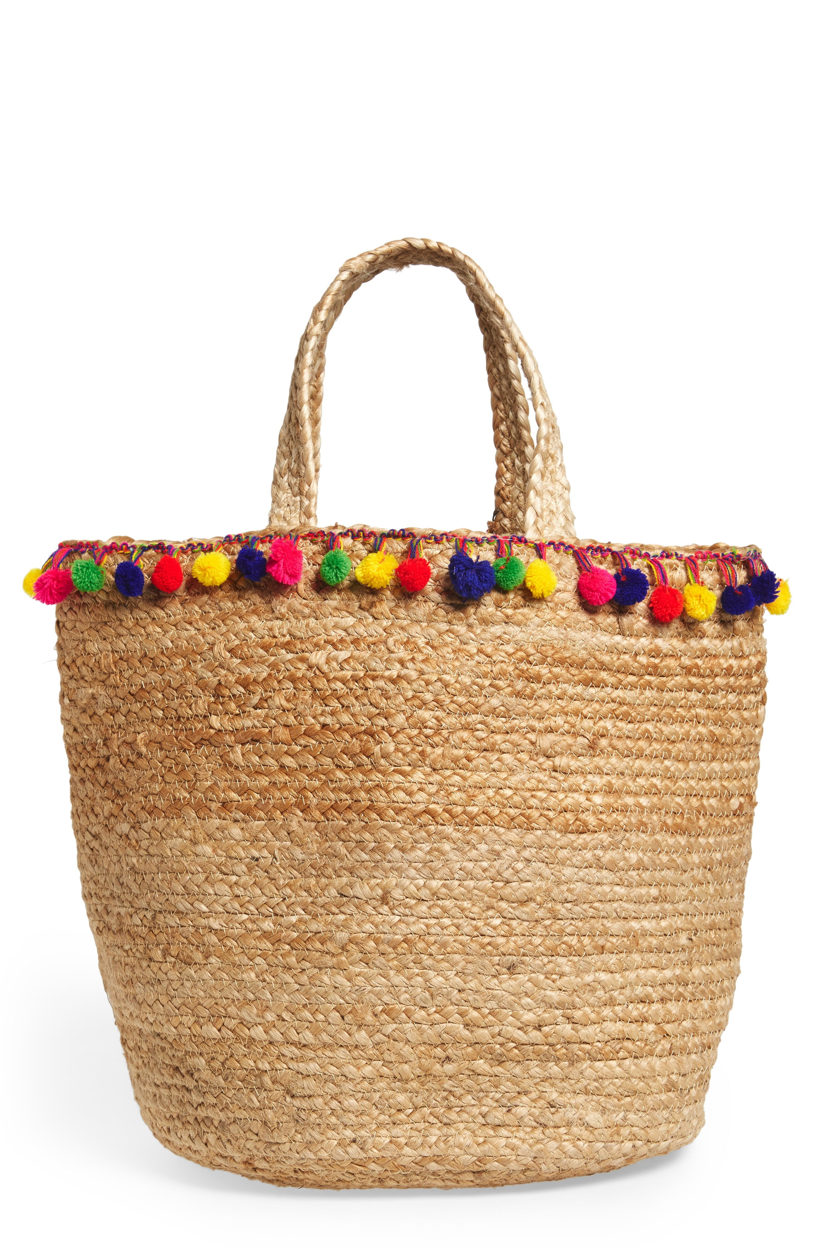 Santana Pompom Straw Tote | Nordstrom