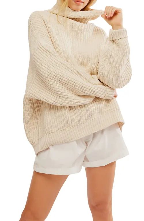 Free People Swim Too Deep Turtleneck Sweater in Tea at Nordstrom, Size Large | Nordstrom