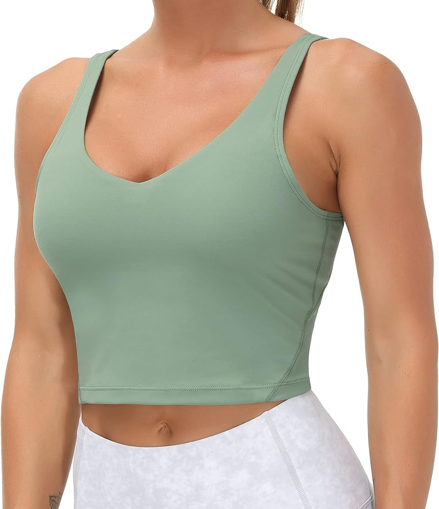 THE GYM PEOPLE Womens' Sports Bra Longline Wirefree Padded with Medium Support | Amazon (US)