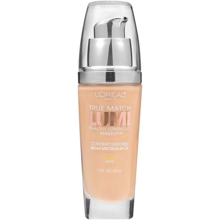 L'Oreal Paris True Match Lumi Healthy Luminous Makeup SPF 19, W4 Natural Beige, 1 fl. oz. | Walmart (US)