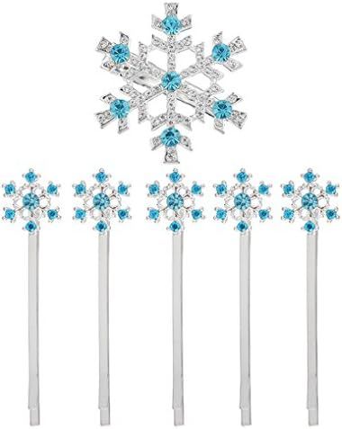 MJartoria Christmas Blue Rhinestone Snowflake Hair Clip Hairpin Elsa (Light Blue - snowflake) | Amazon (US)