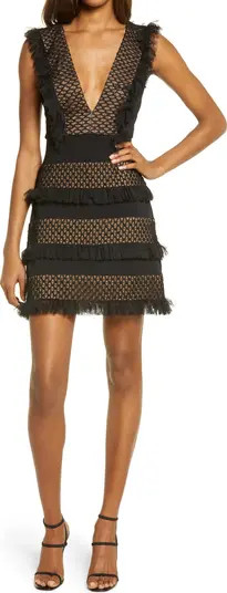 Plunge Neck Tiered Ruffle Cocktail Dress | Nordstrom