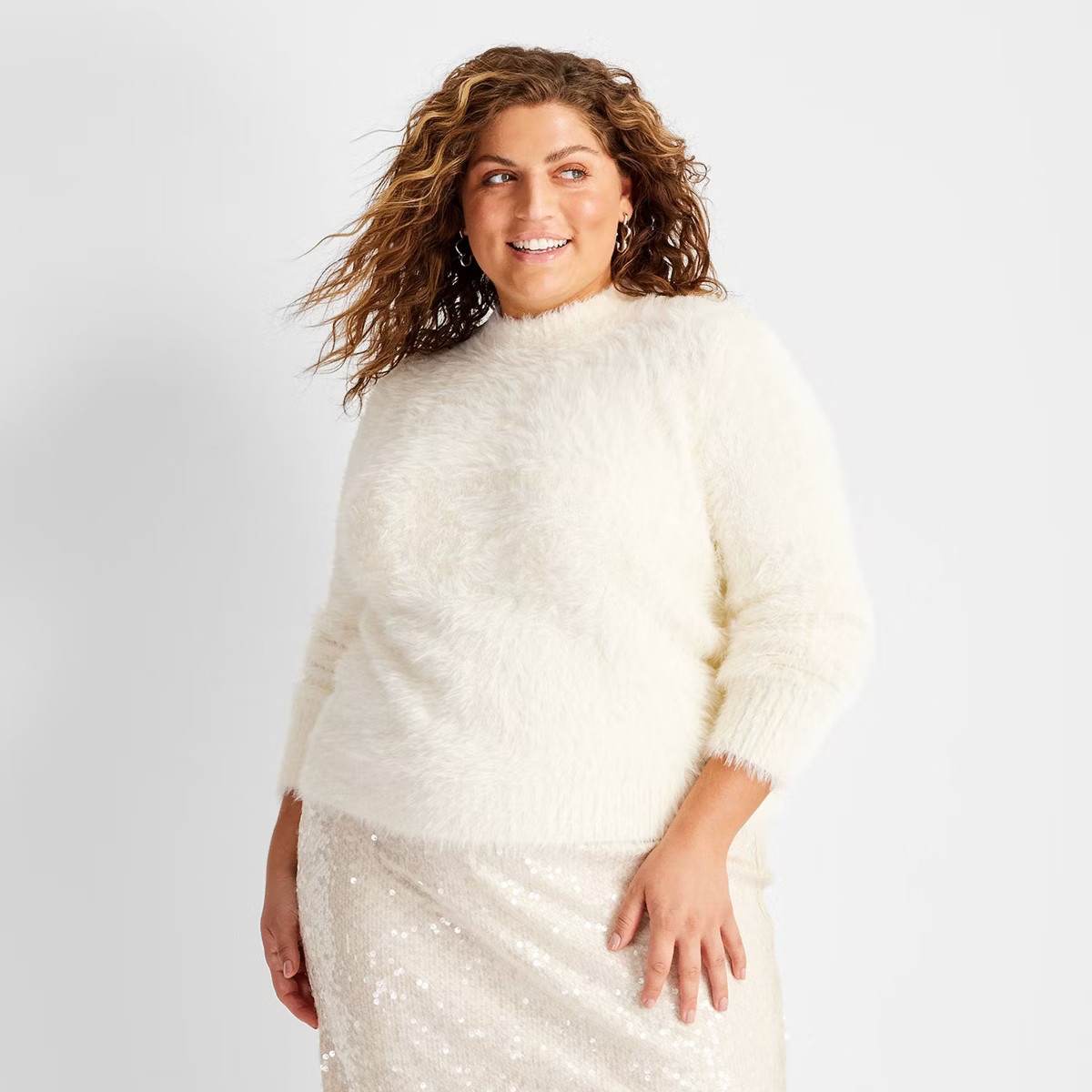 Women's Crewneck Eyelash Sweater - Future Collective | Target