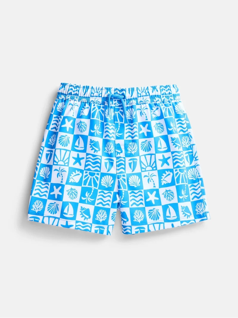 Wonder Nation Baby and Toddler Boys Printed Swim Trunks, Sizes 12M-5T | Walmart (US)