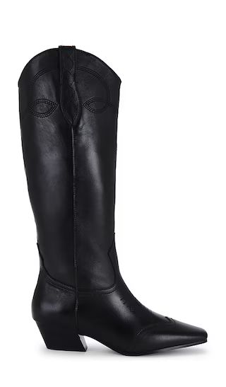 Dollie Boot in Black Leather | Revolve Clothing (Global)