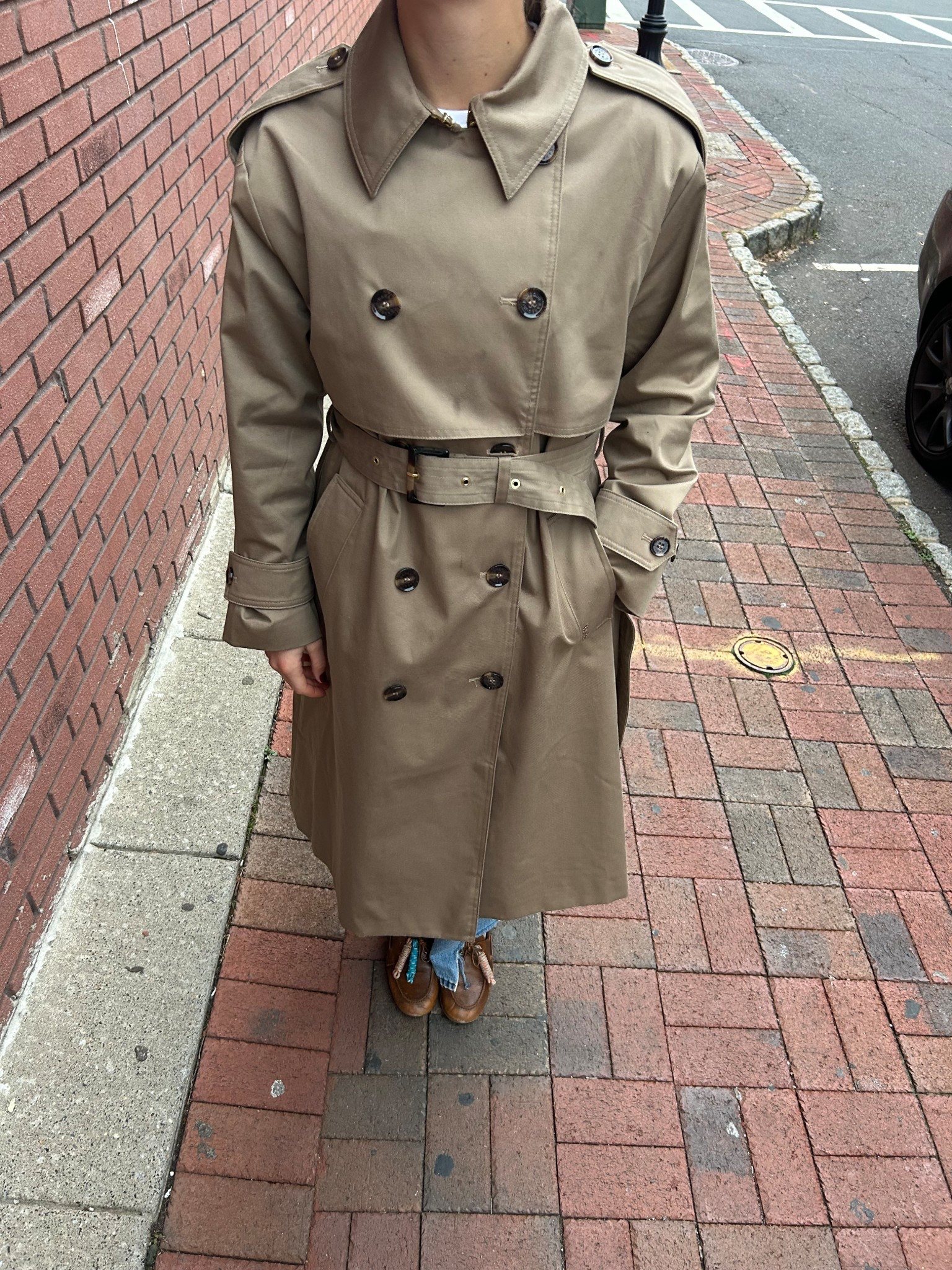Trench coat buttoned to the TOP! 

#LTKgrwm
