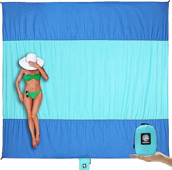 Wekapo Beach Blanket Sandproof, Extra Large Beach Mat, Big & Compact Sand Free Mat Quick Drying, ... | Amazon (US)