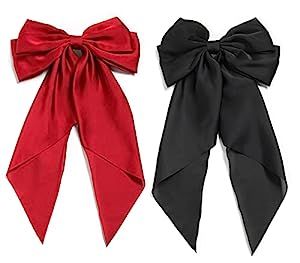 SUSULU Bow Hair Barrettes Clips for Women Bows Hair Slides Metal Clips Long Tail Satin Silky Hair... | Amazon (US)