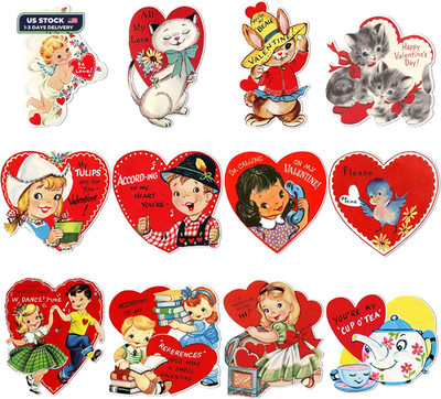 12 Pcs Vintage Valentine'S Cards Animal Valentine'S Day Greeting Cards Colorful | eBay US