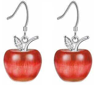 Uloveido Cute Apple Dangle Drop Fruit Stud Earrings Jewelry for Women and Teen Girls with Crystal... | Amazon (US)