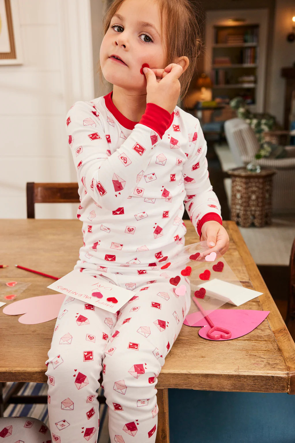 Kids Long-Long Set in Love Letters | Lake Pajamas