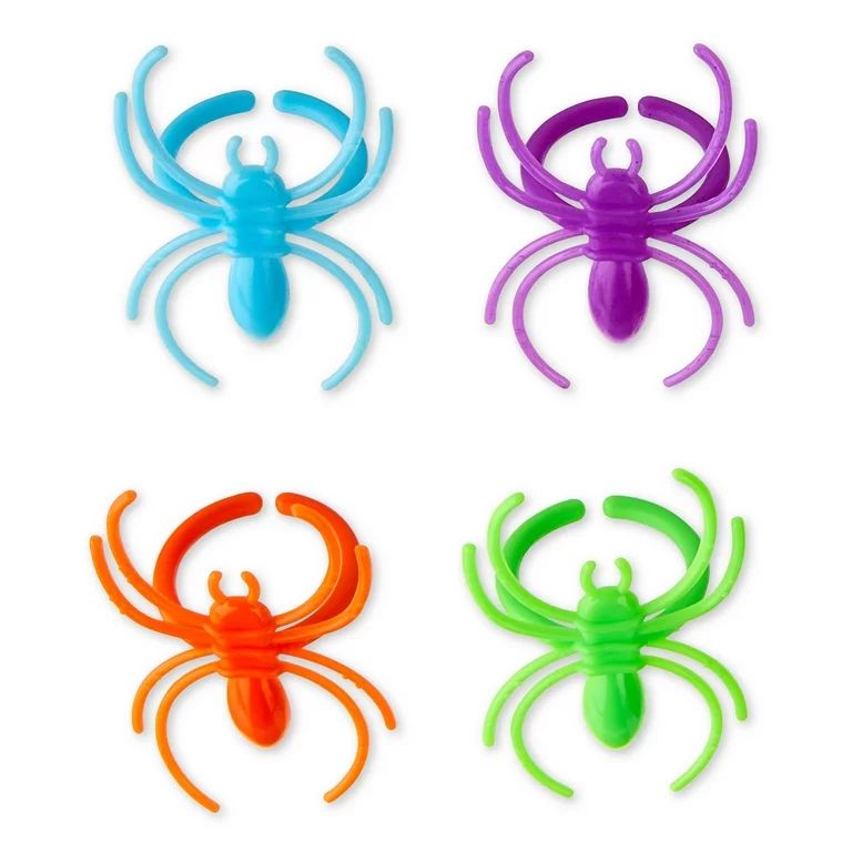 Halloween Plastic Spider Rings Party Favors, Ages 3+, 40 Count, by Way To Celebrate - Walmart.com | Walmart (US)