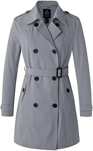 Wantdo Women's Waterproof Double-Breasted Trench Coat Classic Lapel Overcoat Slim Outerwear Coat ... | Amazon (US)