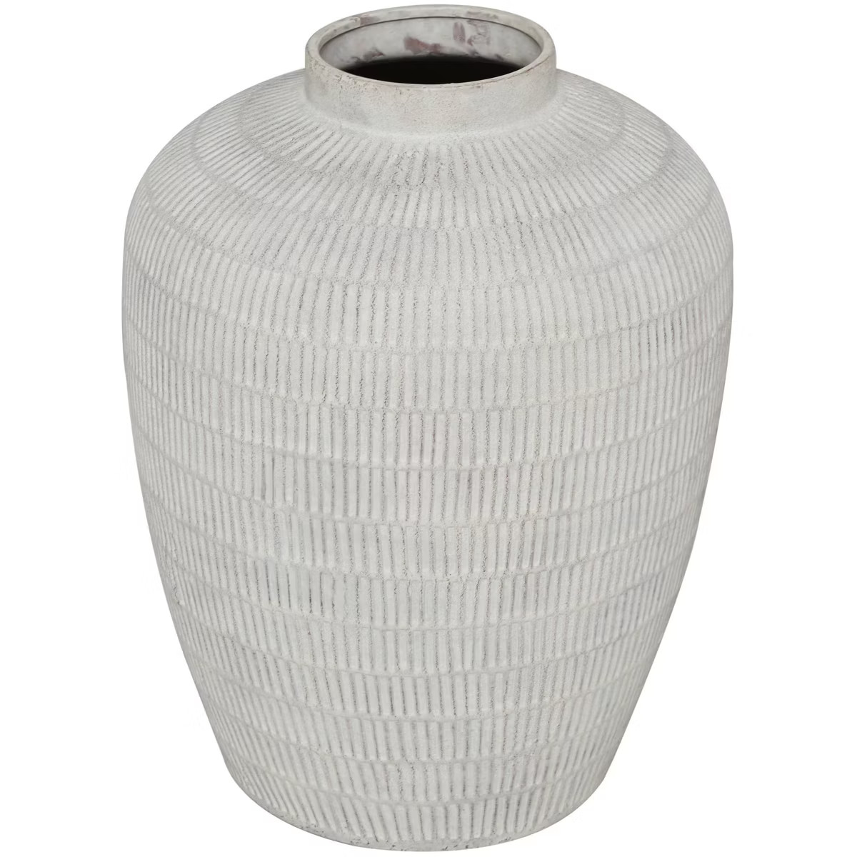 Ceramic Textured Vase with Linear Pattern Cream - Olivia & May | Target