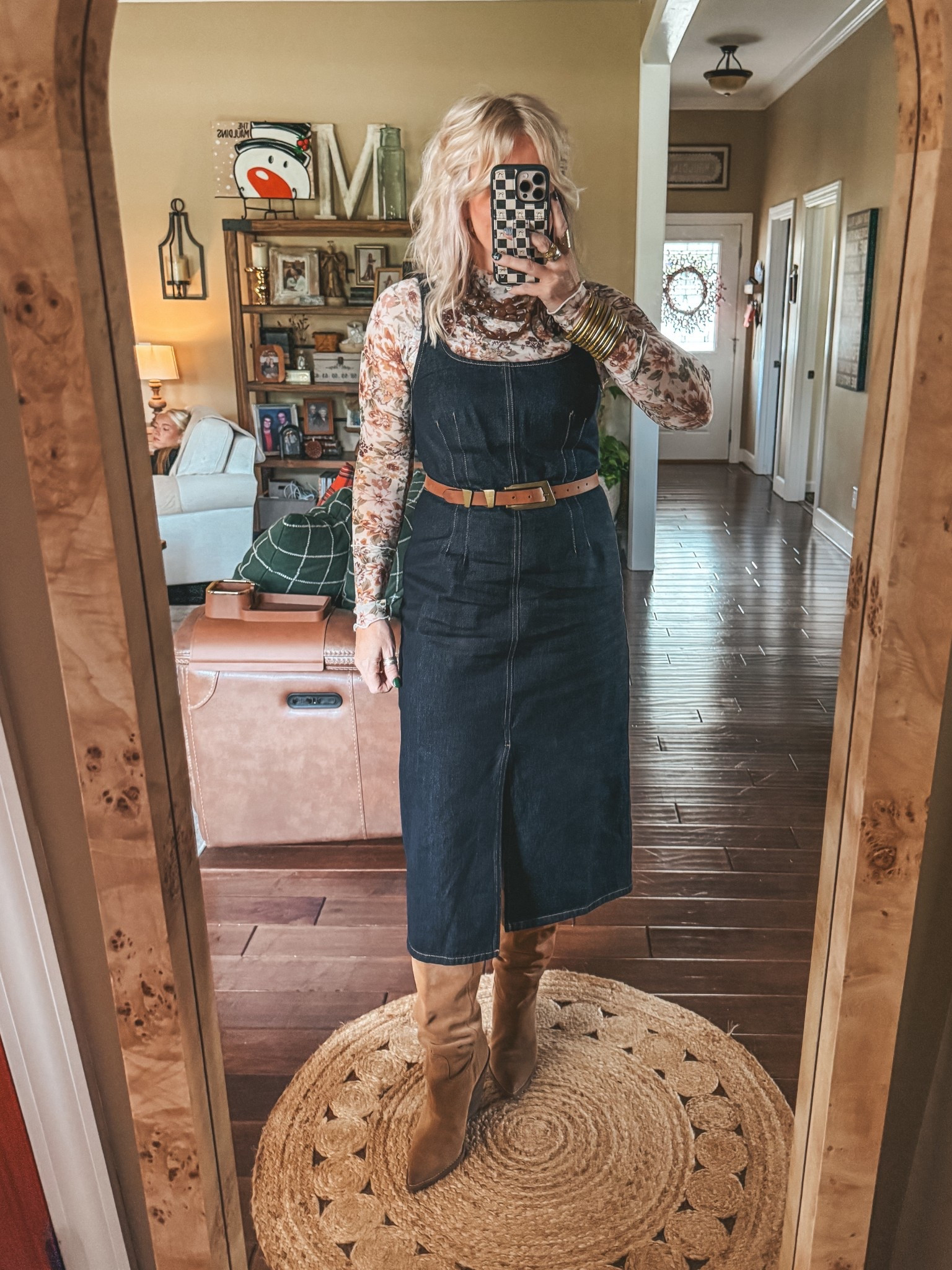 My Sunday fit! Love a mesh top and this denim dress from Target. I’m wearing a medium in both  

#LTKOver40 #LTKFindsUnder50 #LTKStyleTip