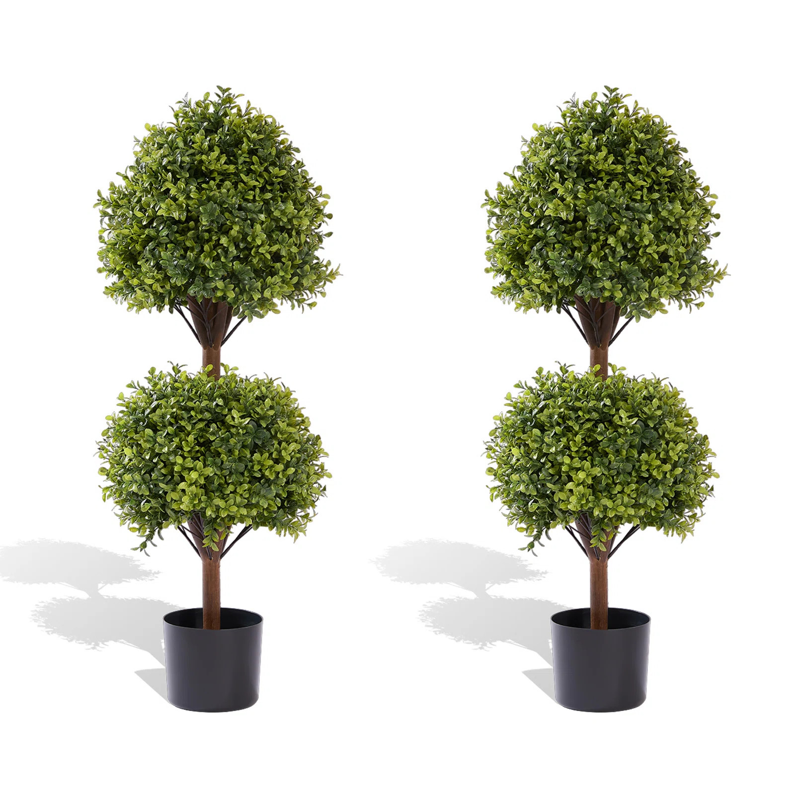 40'' Artificial Boxwood Double Ball Topiary Trees (Set of 2) | Wayfair North America